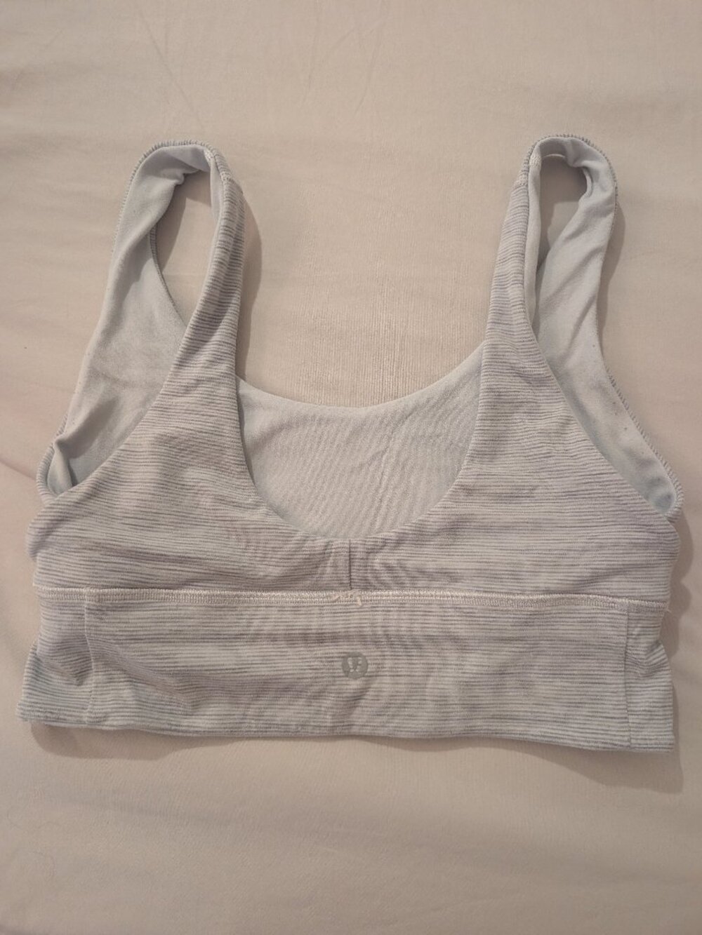 EUC Lululemon Align Reversible Bra White/Wee Are From Space Nimbus Battleship 6